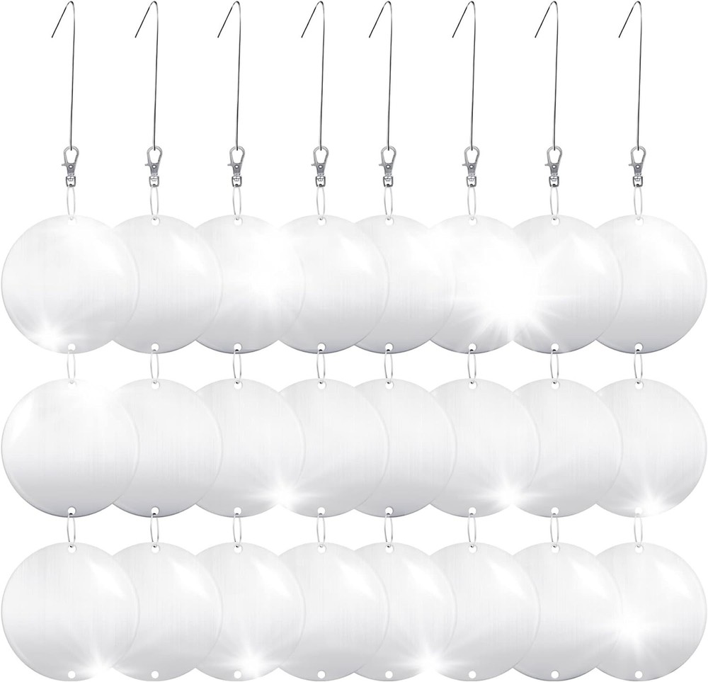 Durable Bird Reflectors - 24 Double-Sided Discs for Effective Deterrence