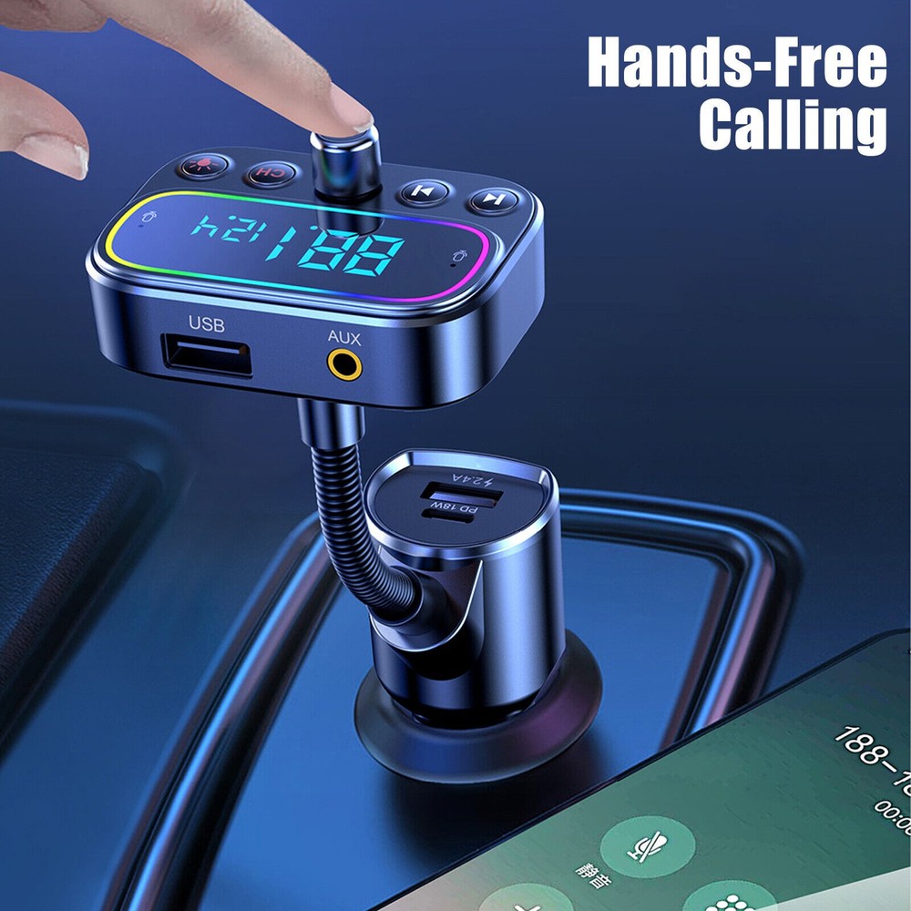 Bluetooth Wireless Car FM Transmitter AUX Receiver Adapter 3 USB Charger