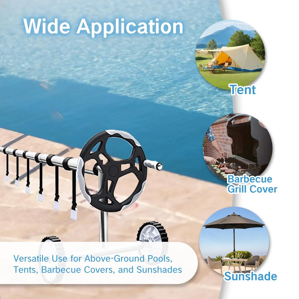 NIIIYTYB 5Pcs Pool Cover Clips Solar Ruler Reel Attachment Kit clear