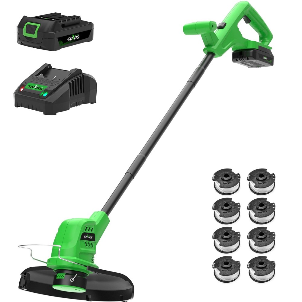 Weed Wacker Battery Powered 10 Inch, String Trimmer Cordless with 2.0Ah Batte...