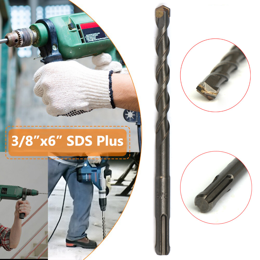 Drillforce 10PCS 3/8" X6" Rotary Hammer Drill SDS+ Masonry Concrete Drill Bits