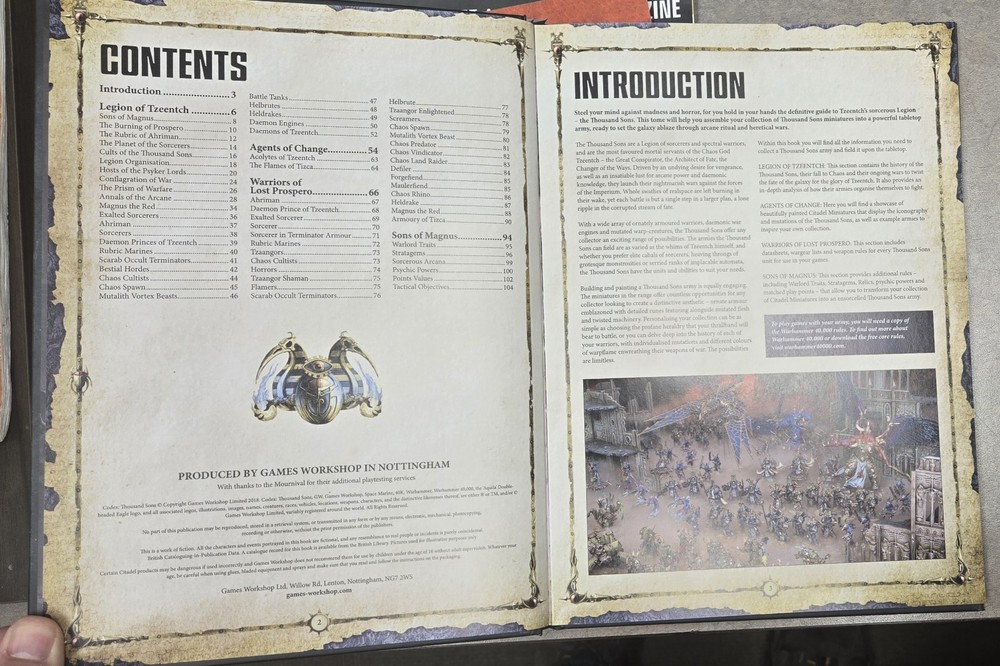 Games Workshop Warhammer 40K Thousand Sons codex and Datacards Expansion English