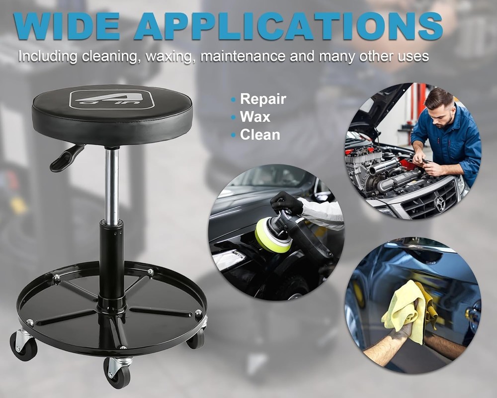 LT12 Professional Mechanics Roller Seat, Pneumatic Adjustable Rolling Stool