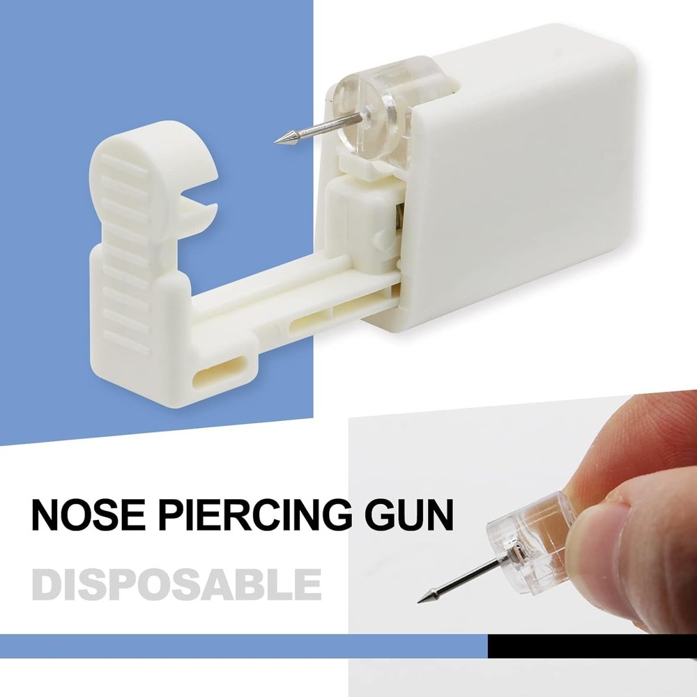Complete 24-Pcs Nose Piercing Gun Kit with Sterilized Tools - Beginner Friendly