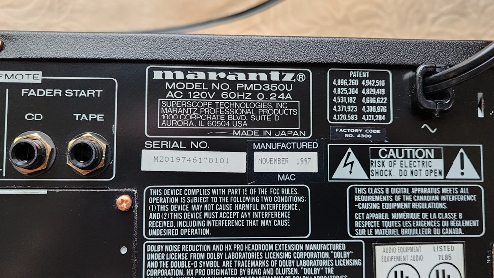 Marantz PMD350U Professional Combination CD Player & Cassette Deck