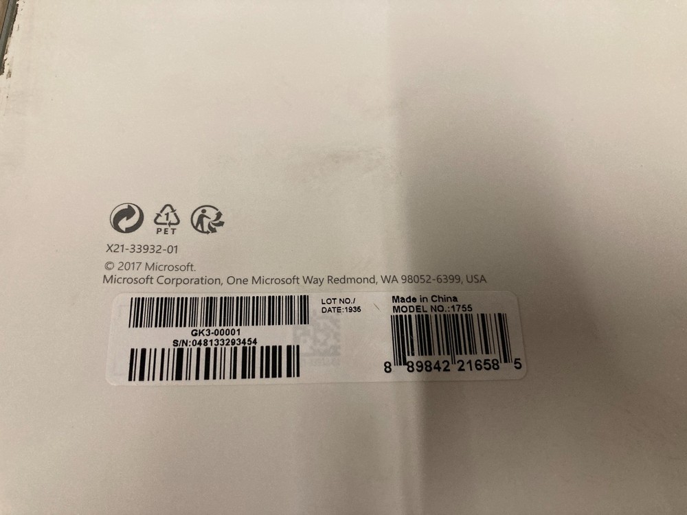 Microsoft Surface Pro 1755 Type Cover Black Keyboard