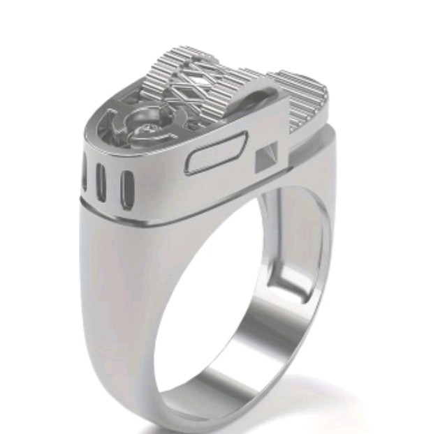 Size 7 Lighter Ring. Modern. Sterling Silver.