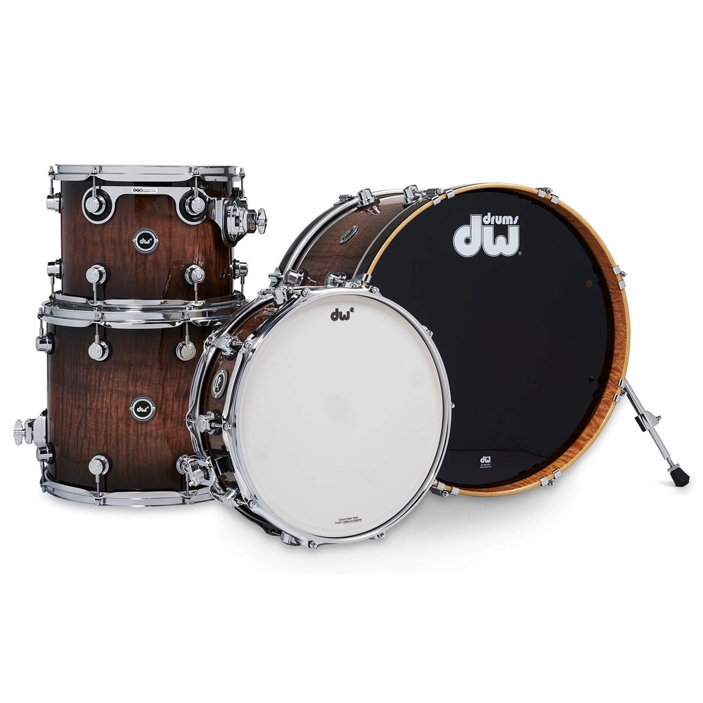 DW DWe 4pc Electronic/Acoustic Drum Shell Pack Curly Maple Burst