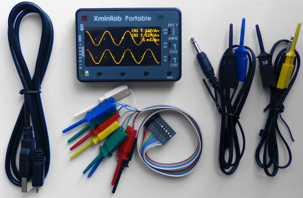 XMEGA Xminilab Oscilloscope, Logic Analyzer, Waveform Generator, Sniffer, FFT