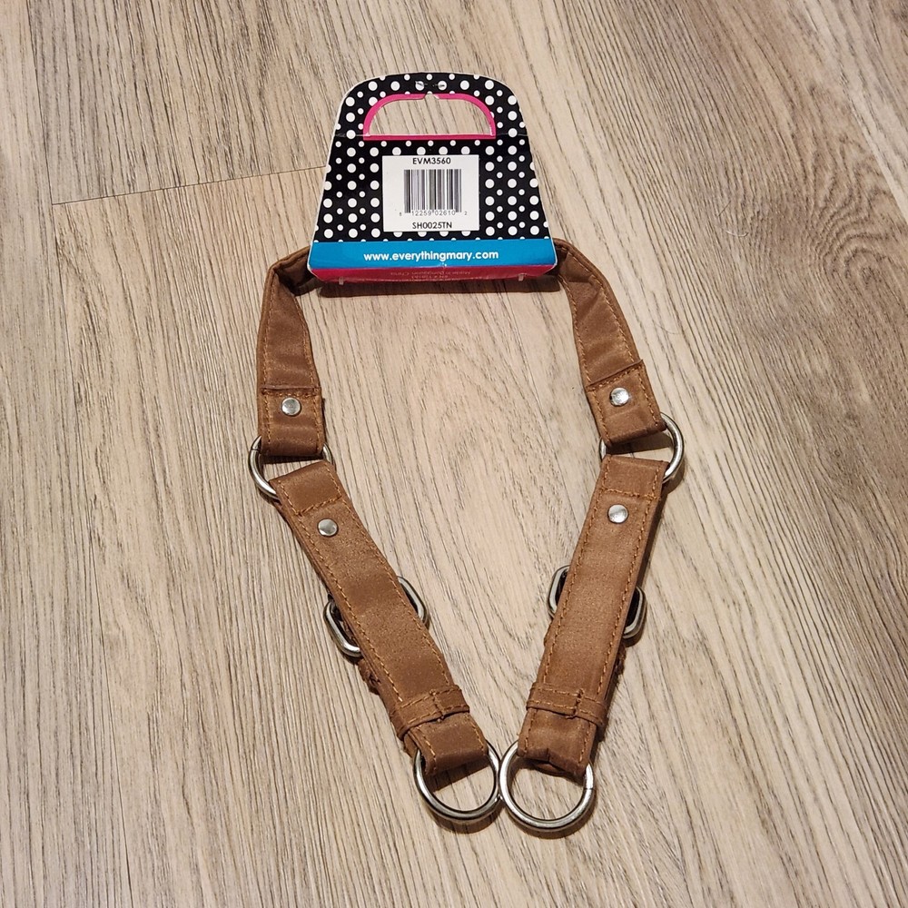 Everything Mary Tan Flat Microfiber Shoulder Strap Handle With Buckles 24" READ