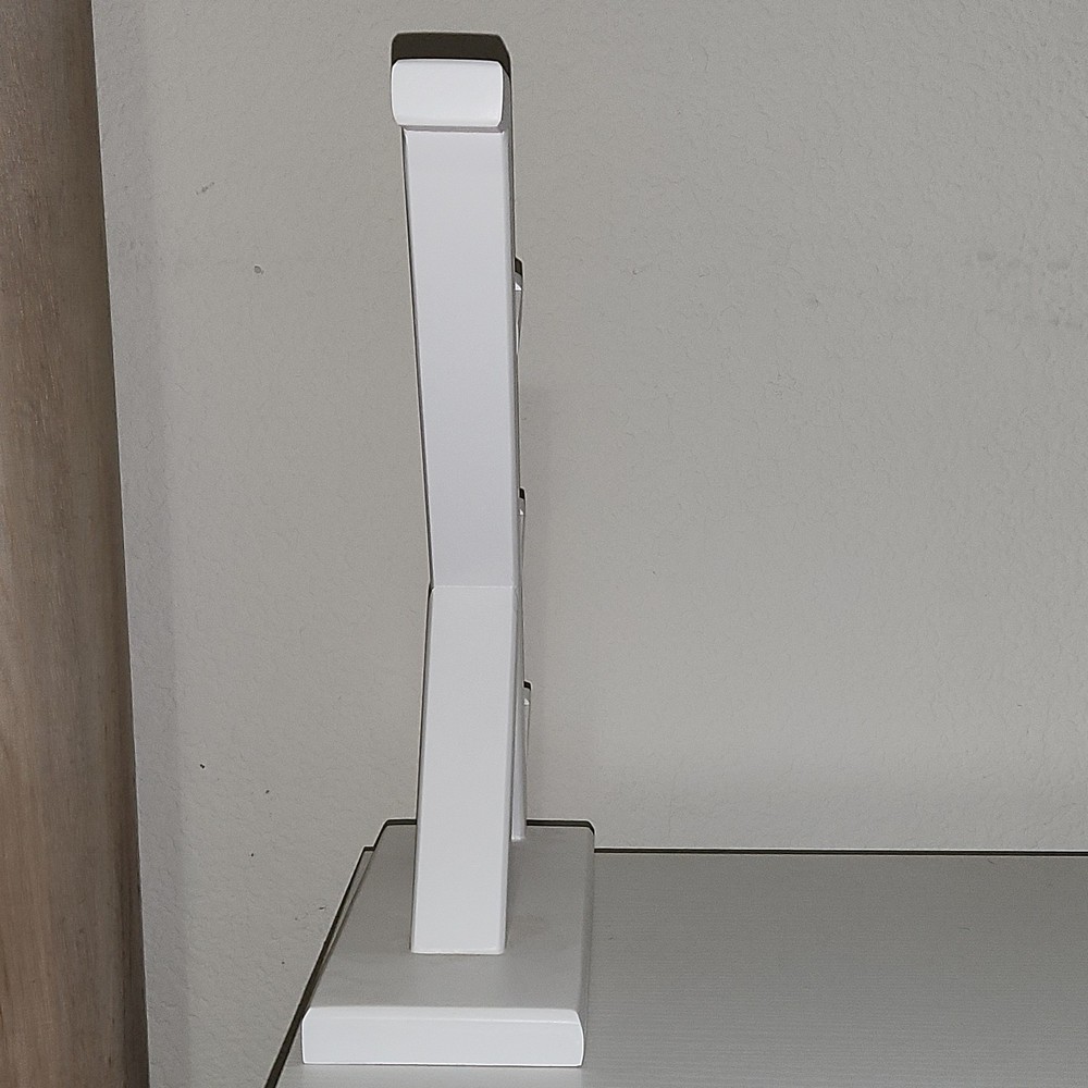 White Wooden Ergonomic Controller Stand, Holds 3 Controllers