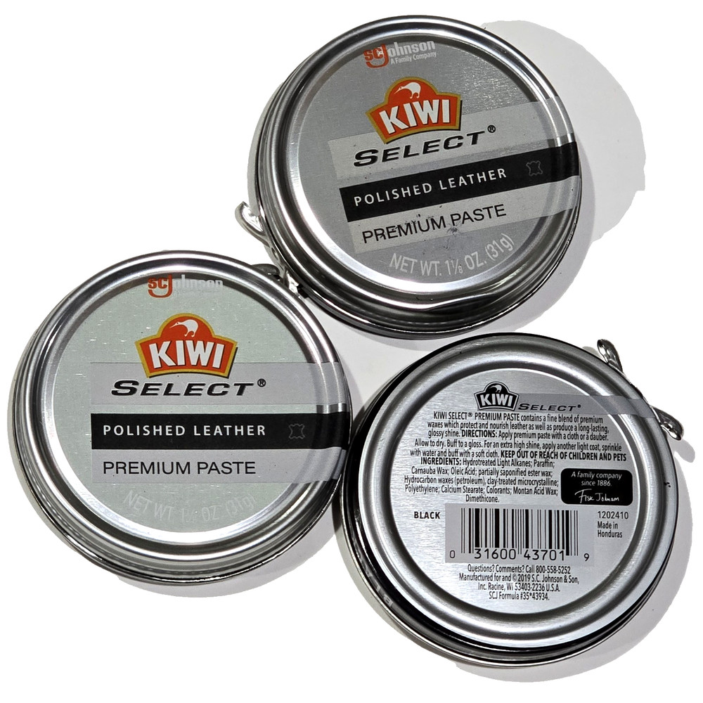 3 Pack Kiwi Select Polished Leather Premium Paste 1⅛oz.