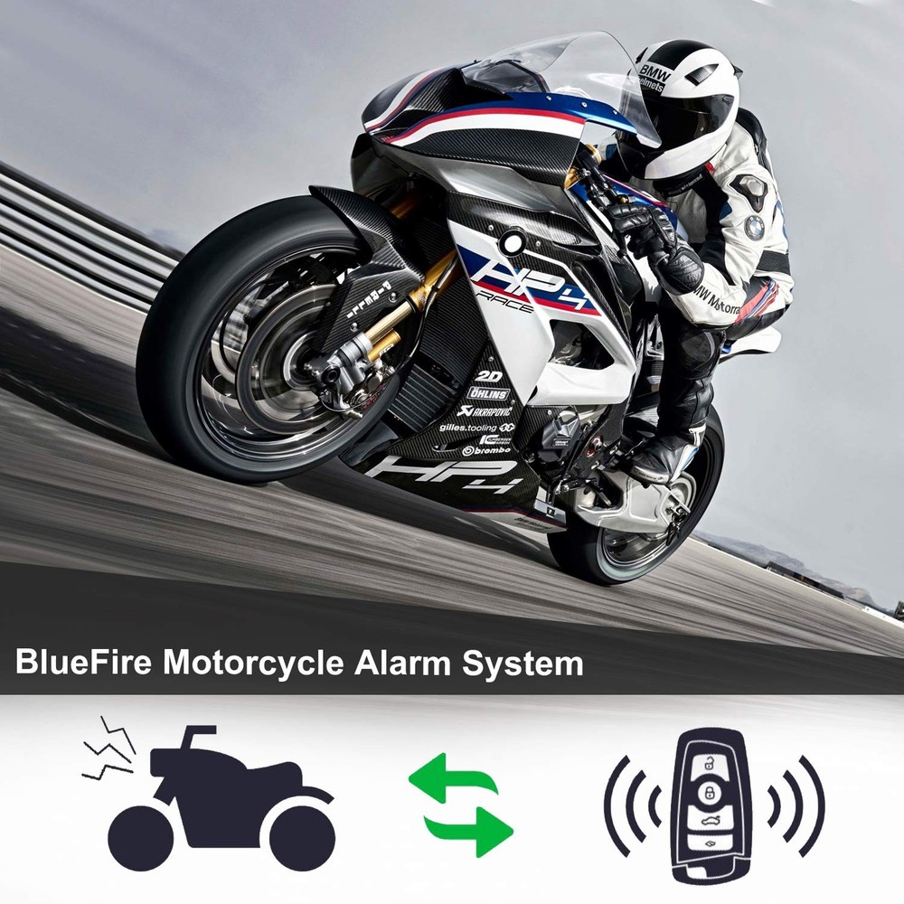 BlueFire Motorcycle Security Kit Alarm System Anti-Hijacking Cutting Yellow