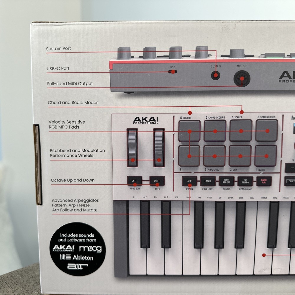Akai Professional MPK Mini IV MIDI Keyboard Controller - Gray