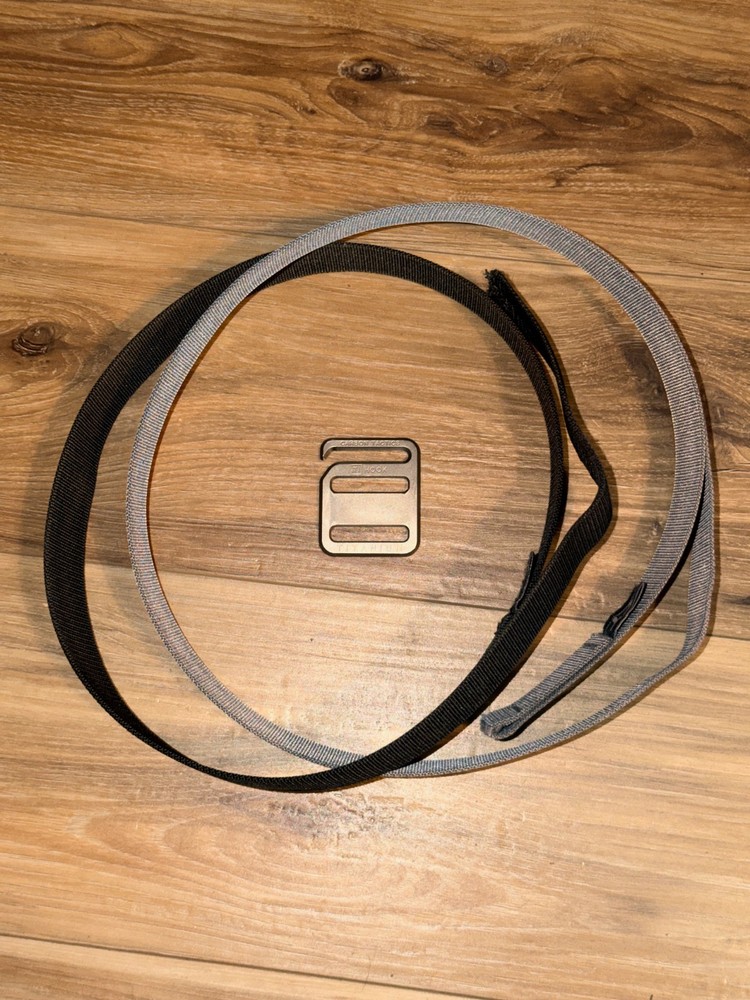 Titanium Ti Hook Elements EDC Belt single layer black webbing Carbon Tactics