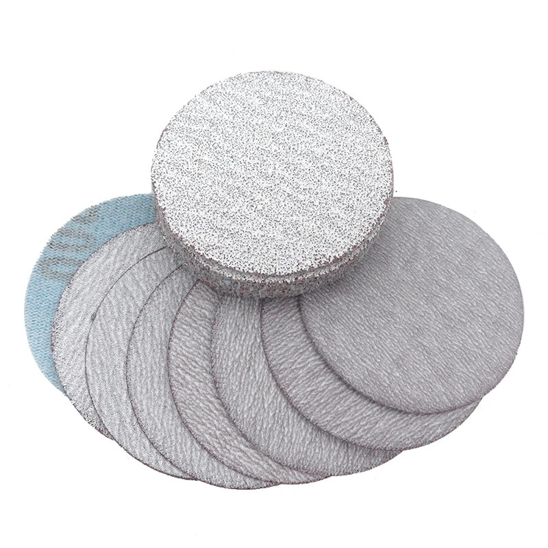 100 PCS 2 Inch 50mm Sanding Discs Hook & Loop White Dry Grinding Abrasive Sandpa
