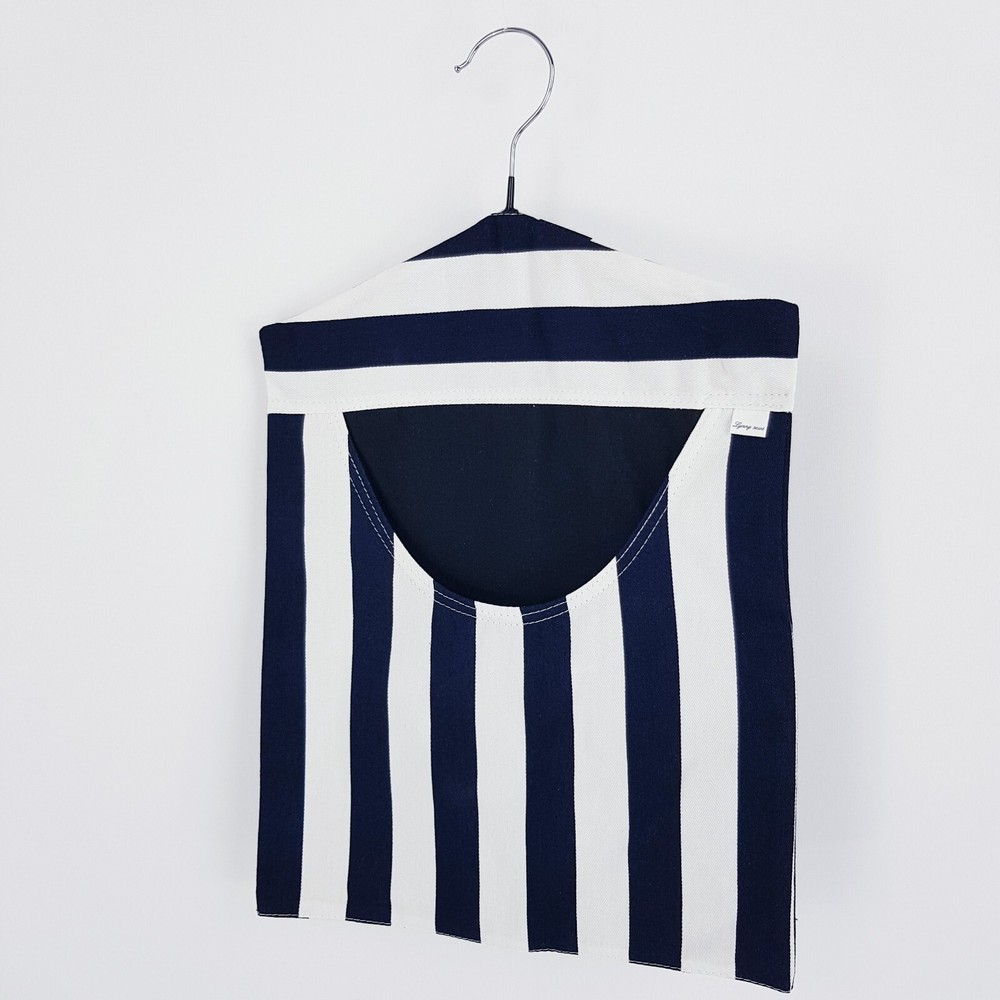 Peg Bag Handmade Black White Striped Classic Lined Laundry Clothes Peg Holder