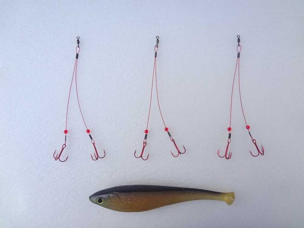 (3 PACK) WIRE - SUPERBLEED - ICE FISHING QUICK STRIKE RIG LEADER - SELECT SIZE