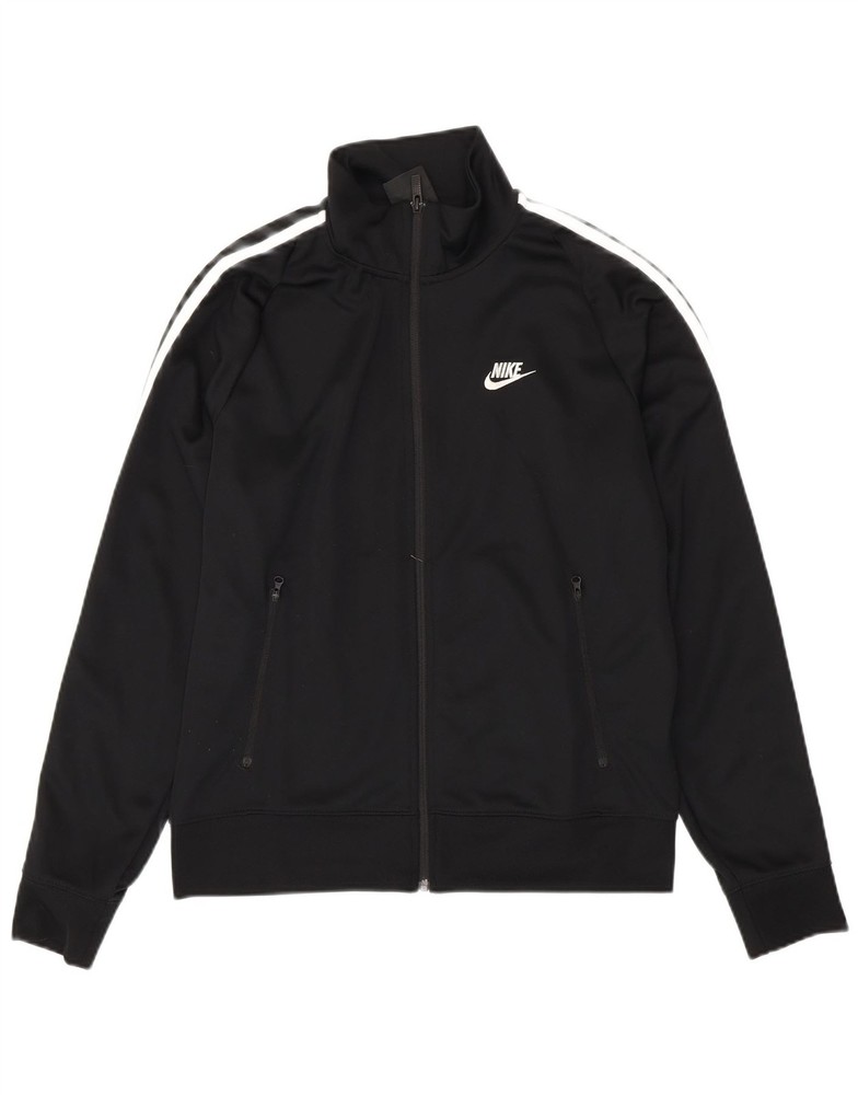 NIKE Mens Tracksuit Top Jacket Medium Black Polyester CY02