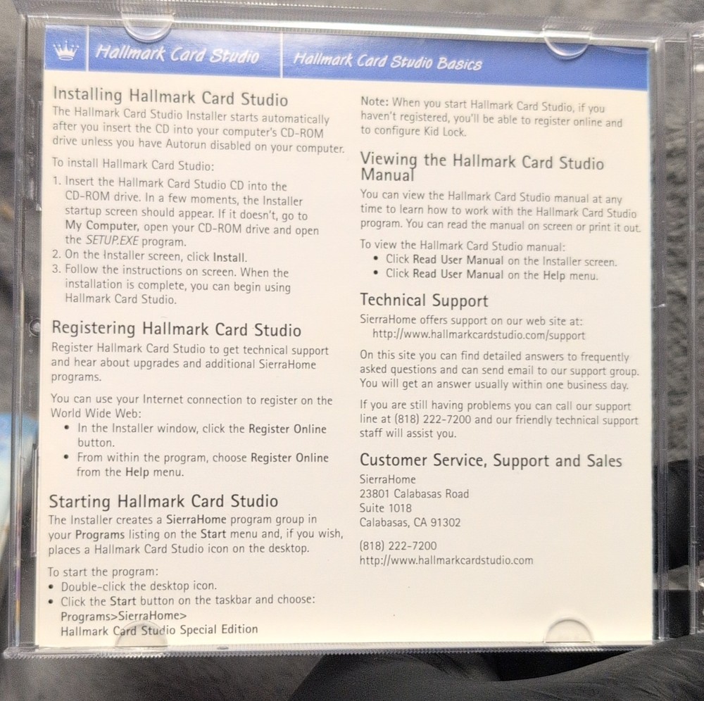 Hallmark Card Studio Special Edition Greeting Card Software CD-ROM for Windows