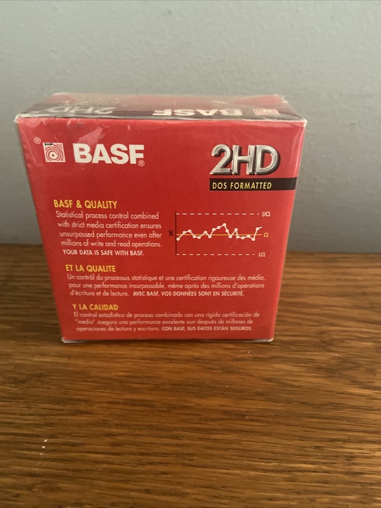 BASF 2HD 10 Dos Formatted Floppy Diskettes Disk 3.5" High Density Sealed New