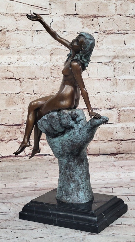 Modernist Solid Bronze Figurines Signed Juno Abstract Art Deco Sculpture Sale