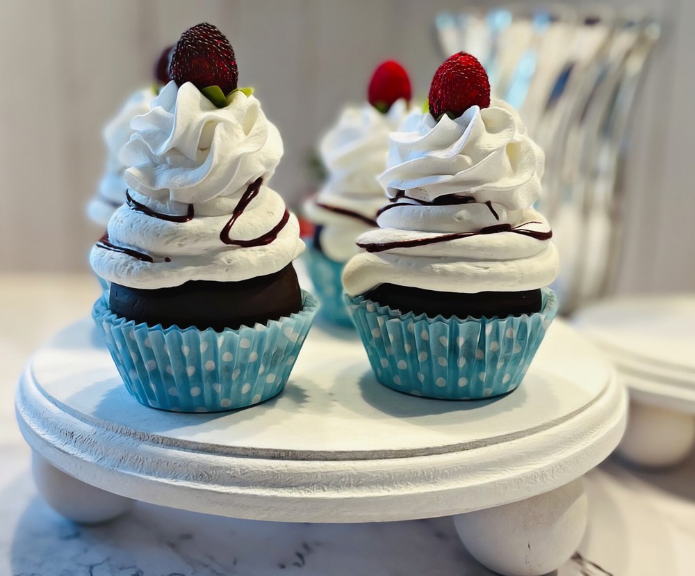 DEZICAKES Fake Cupcakes & Cake Artificial Food Raspberry Cupcake