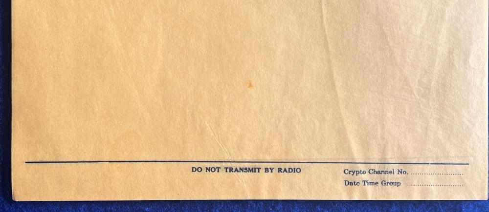 Original WWII Navy Fleet Commander's Dispatch Blank Pacific Orders Document