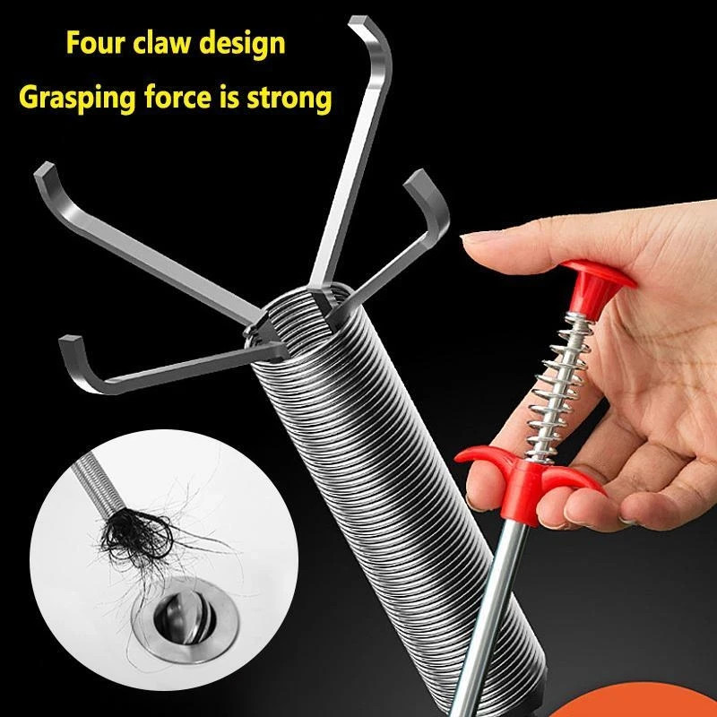 60cm Spring Pipe Dredging Tool - Drain Snake, Clog Remover, Household Kitchen