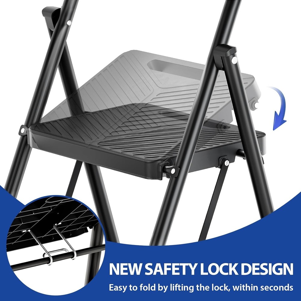 NEW 3 Step Steel Step Stool 500 lbs