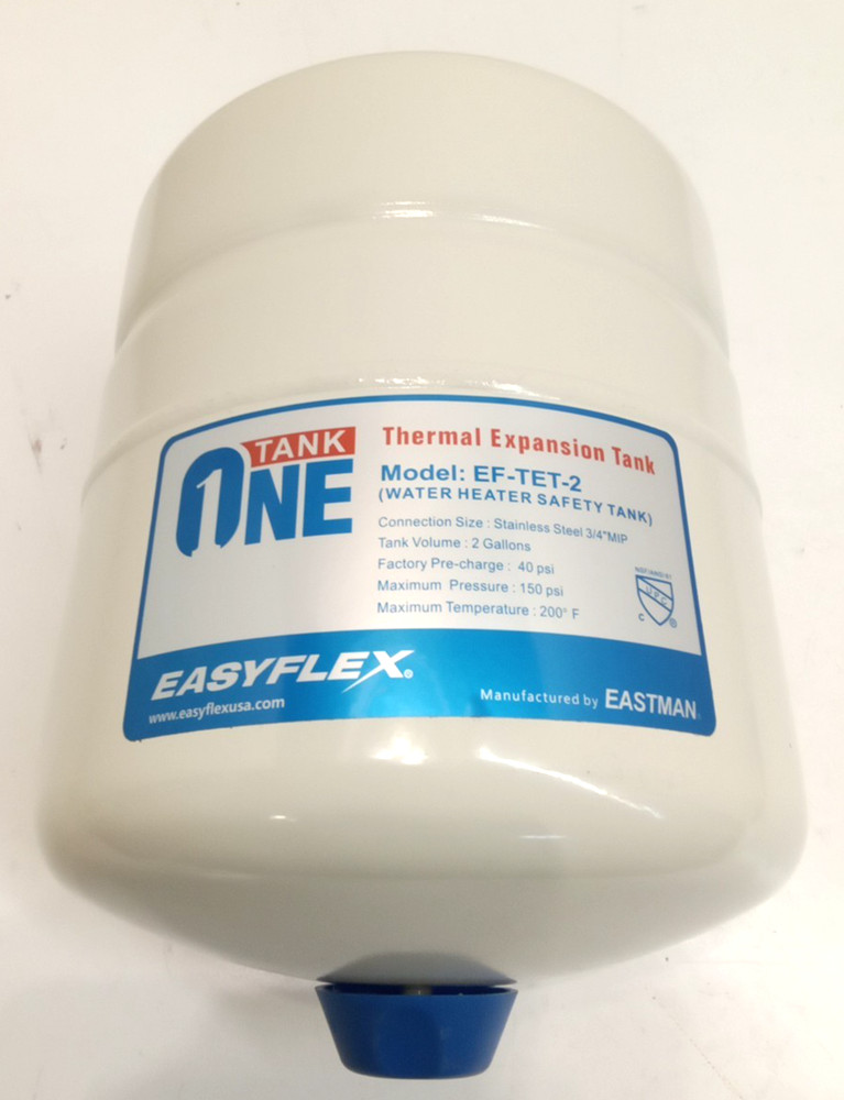 EasyFlex EF-TET-2 TankOne 2.1 Gal Thermal Expansion Tank 150 psi Max 3/4" MIP