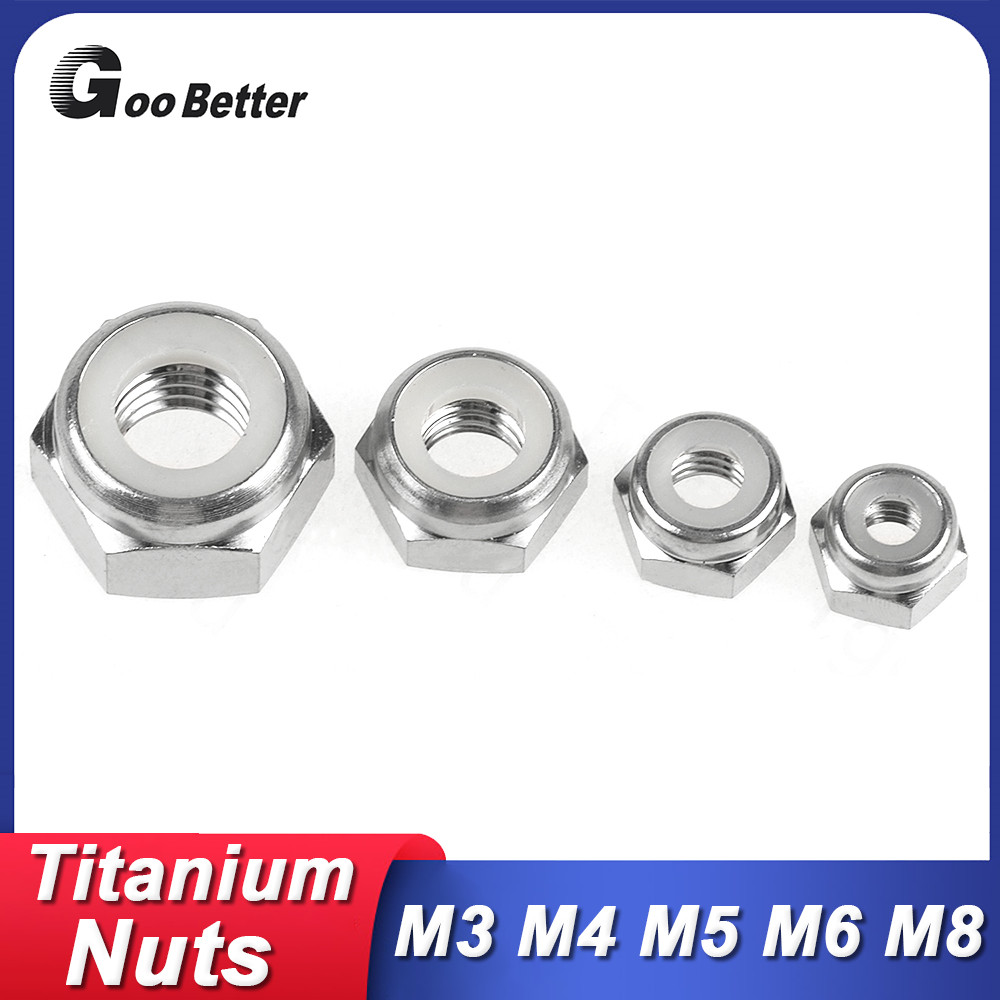 M3 M4 M5 M6 M8 Titanium Nyloc Nuts Nylock Nylon Insert Locking Ti Nut Locknut