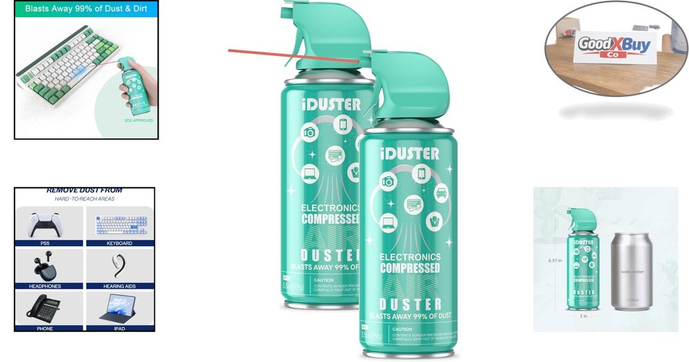 Compressed Canned Air Duster for Computer and Electronics, 2PCS 3.5oz