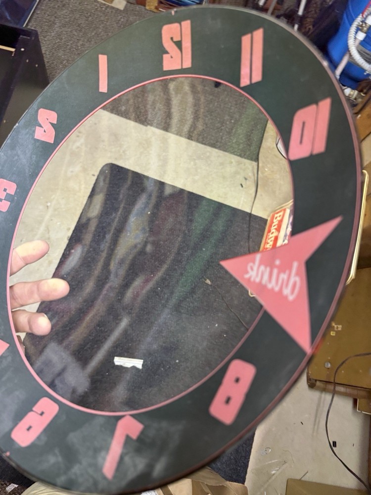 CANADA DRY DOUBLE BUBBLE CLOCK OUTER GLASS RARE
