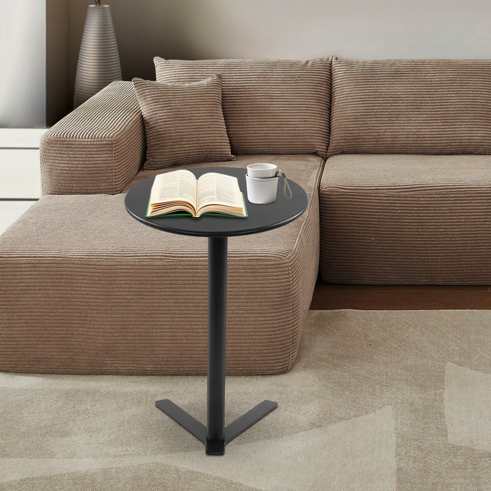 Side Table for Small Spaces, Modern Couch End Table Black