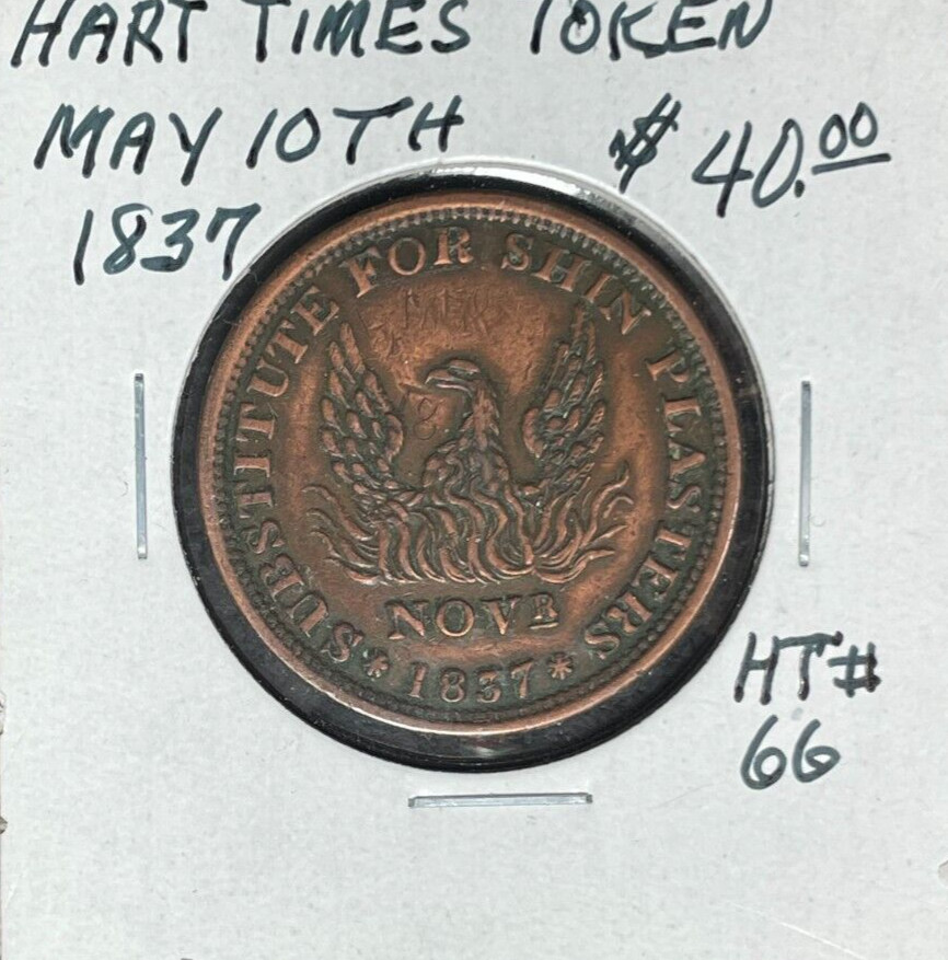 1837 MAY 10TH HT#66 HARD TIMES TOKEN ~NICE LOOKING TOKEN~