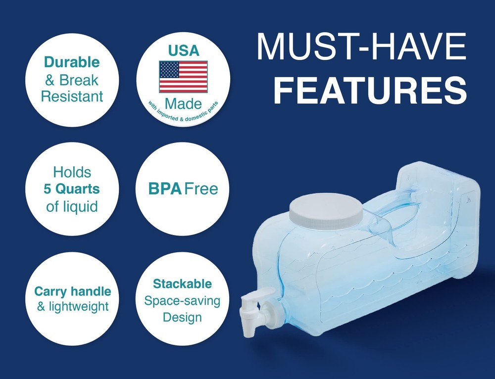 Arrow Home Products Fridge Stackable Beverage Container, 5 Quart, Clear