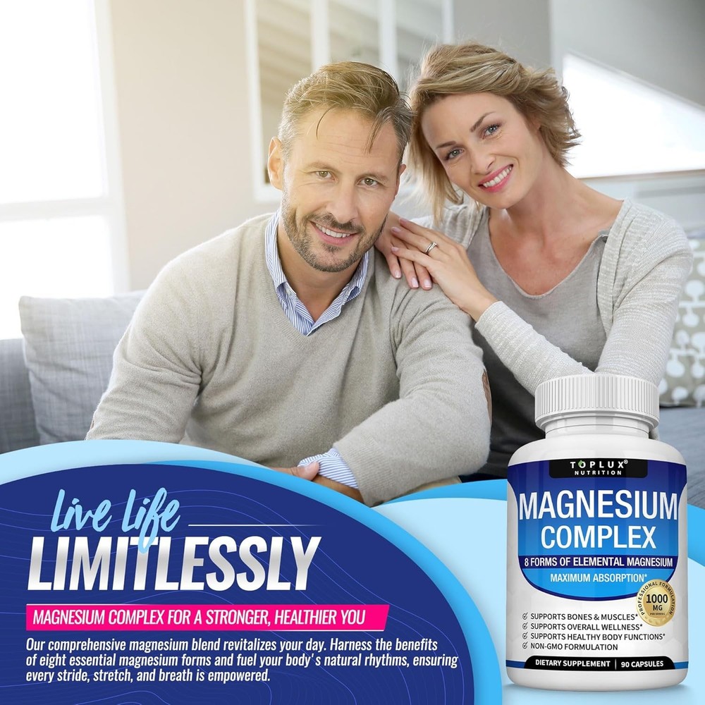 Complex Supplement 8 Elemental 1000mg-Magnesium Glycinate, Citrate, Malate