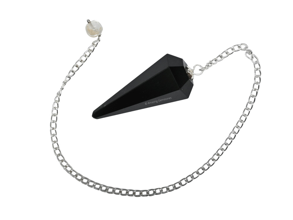 Black Obsidian Dowsing Crystal Pendulum