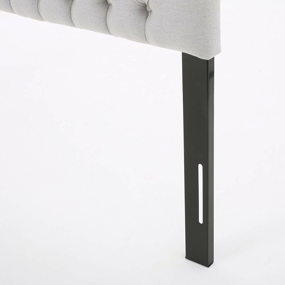 Light Gray Grey Tufted Fabric Upholstered Headboard Full Queen Bed Frame Mount
