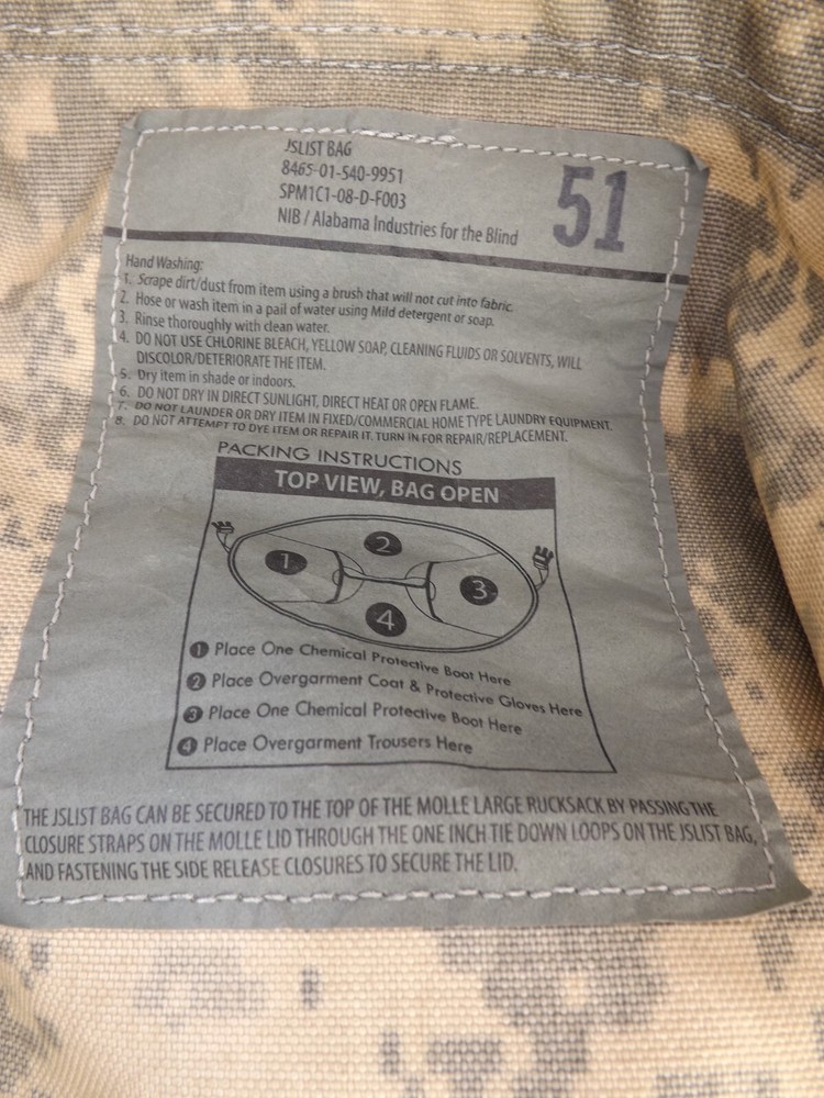 JSLIST Joint Service Lightweight Integrated Nuclear Back Packs