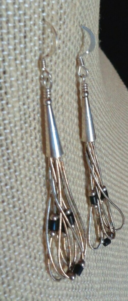 SOUTHWEST LIQUID SILVER DANGLE EARRINGS