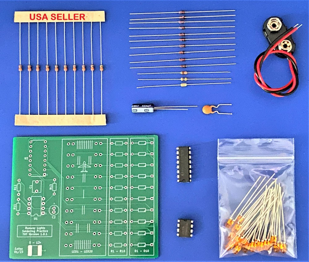 Practice Circuit Board Soldering Kit - Runway Lights