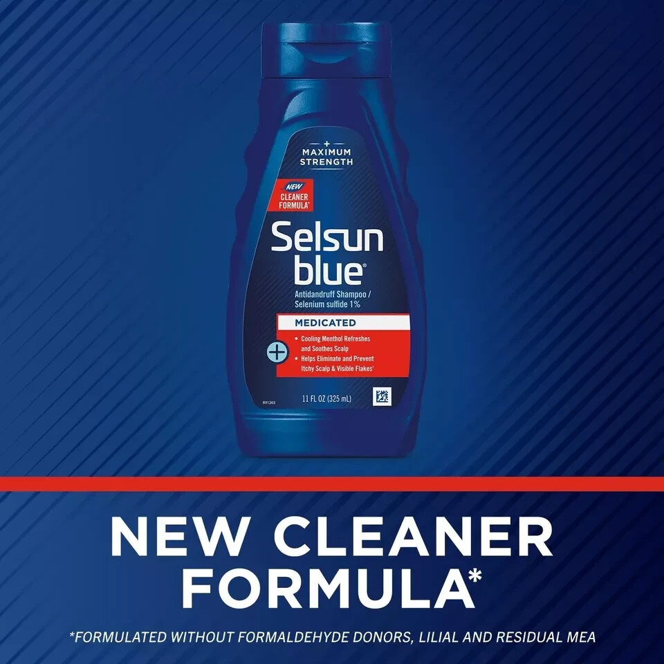 Selsun blue medicated maximum strength dandruff shampoo, 11 fl oz