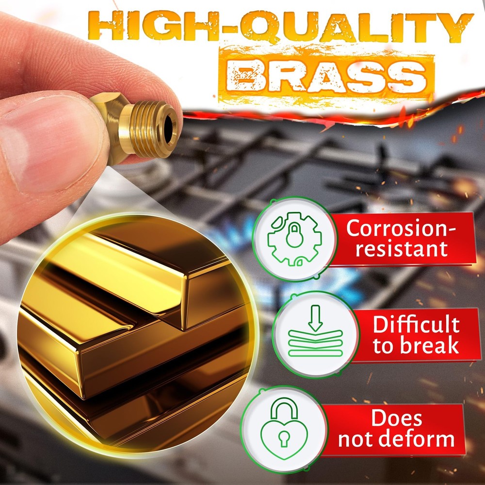 10Pcs Propane Orifice Kit - Brass Jet Nozzle