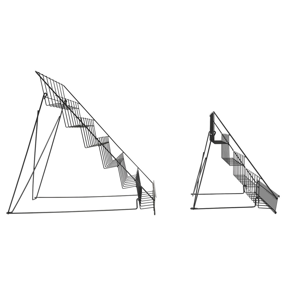 2 Set Wire Display Rack 4 And 6 Tiered Book Display Stand For Library Office