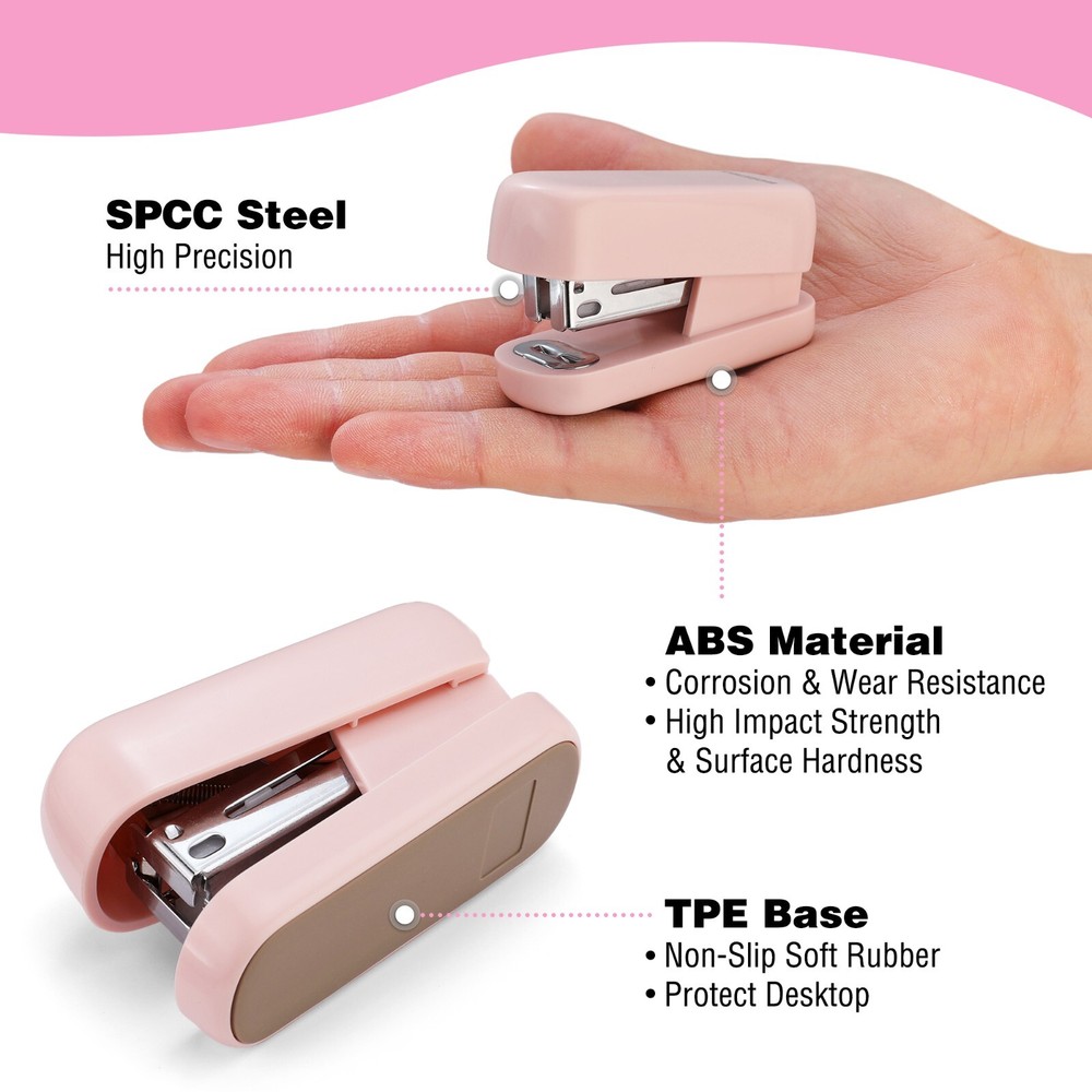 WORKPRO Mini Stapler Set Pocket Stapler Staple Remover Non-Slip Base 2000 Staple