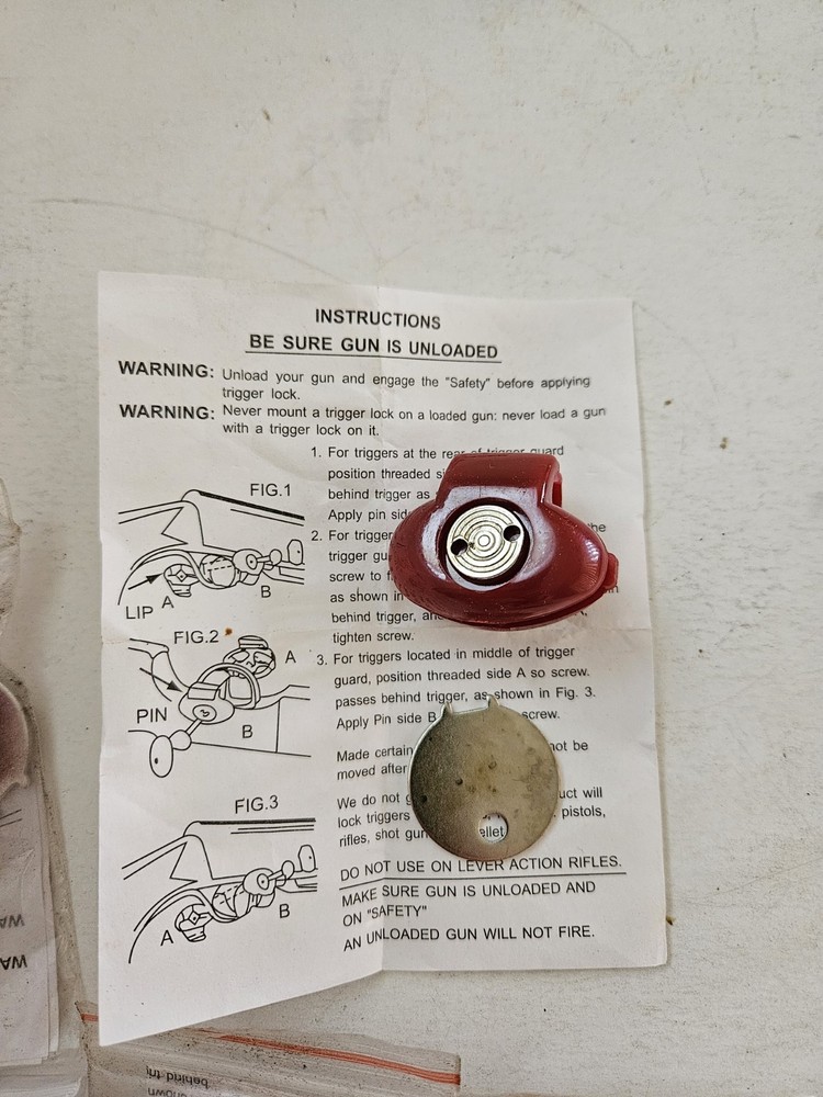 5 New Gun Trigger Locks NOS