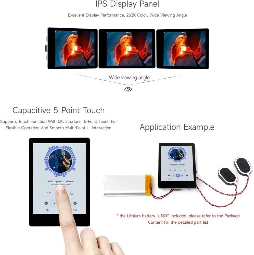 Development Board with Capacitive Touch Display, Dual-Core