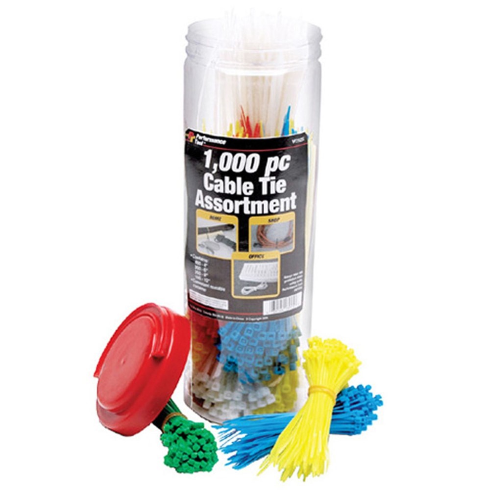 Performance Tool Cable Tie Assortment - 1000-Piece W2925
